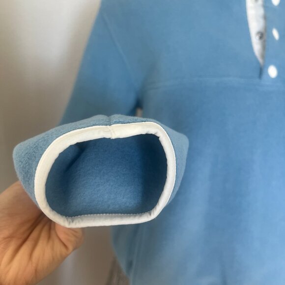 Sporty & Rich Buttoned Polar Sweatshirt - Sky Blue/White - Small - Picture 7 of 9